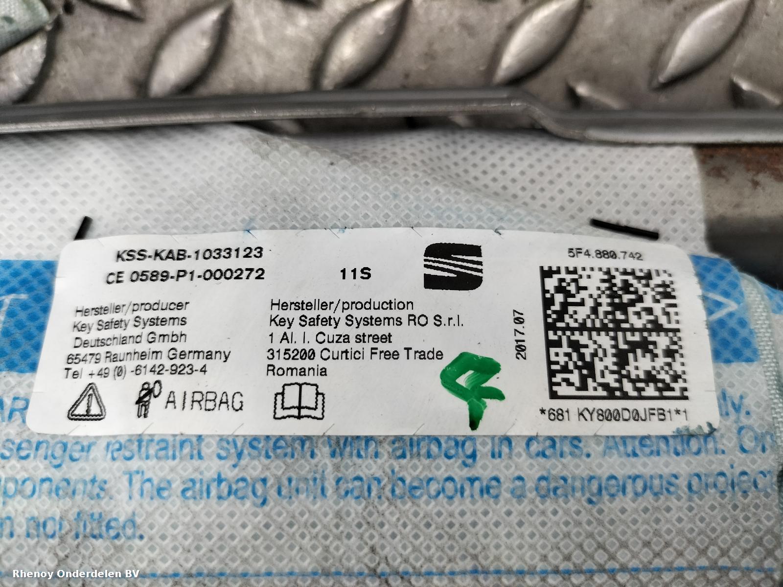 View Auto part AIRBAG RECHTS SEAT LEON 2018