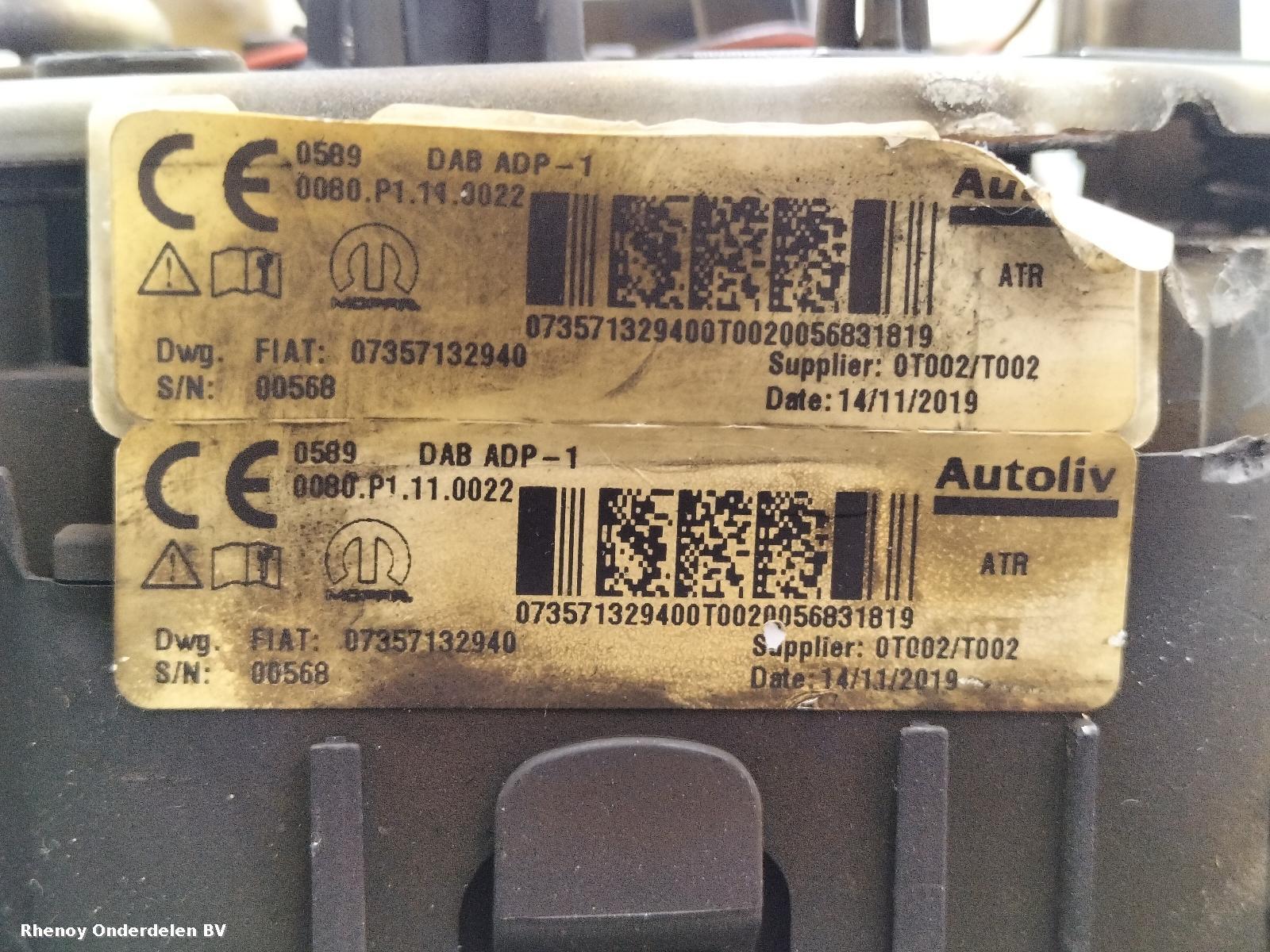 2019 FIAT TIPO AIRBAG SET View Auto part AIRBAG SET FIAT TIPO 2019