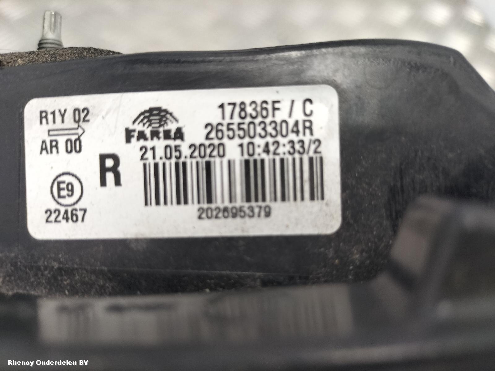2020 RENAULT CLIO ACHTERLICHT R View Auto part ACHTERLICHT R RENAULT CLIO 2020