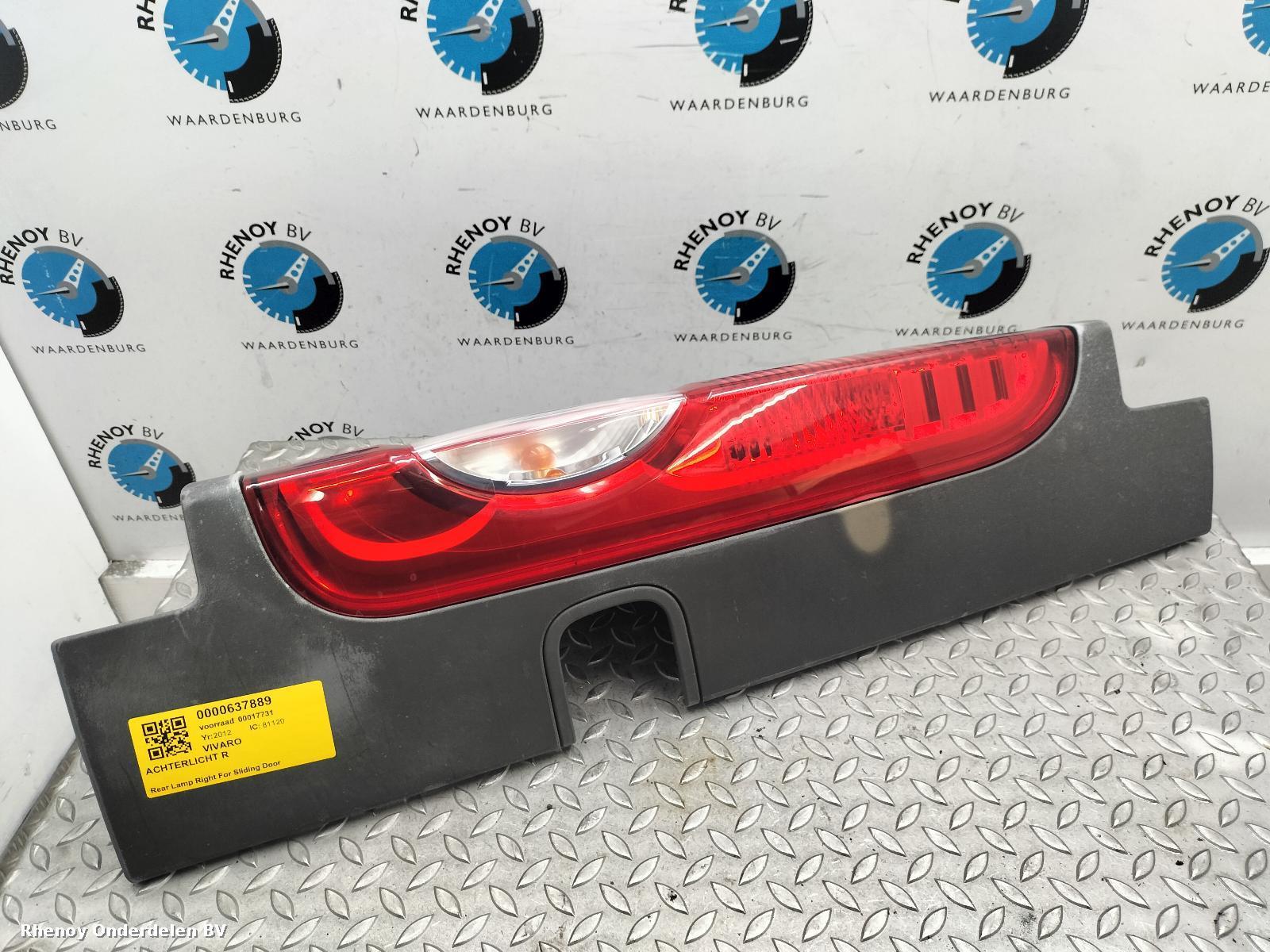 View Auto part R Taillight VAUXHALL / OPEL VIVARO 2012