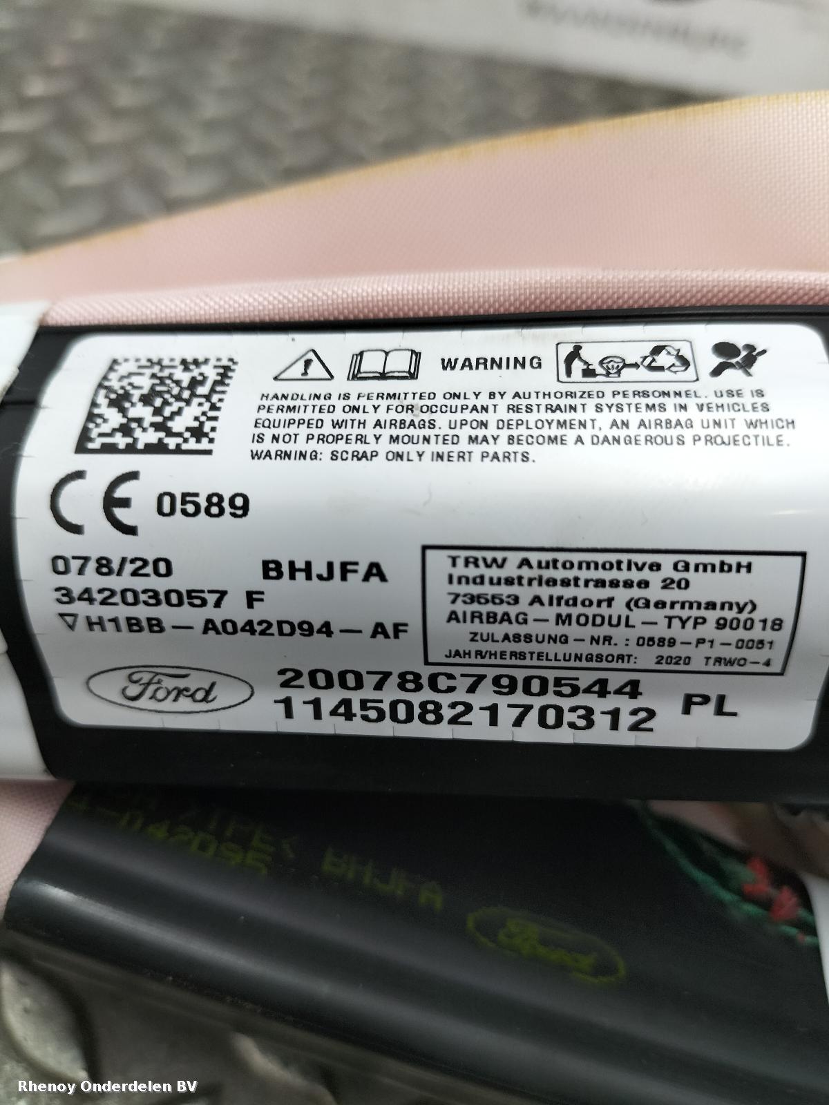 View Auto part AIRBAG RECHTS FORD FIESTA 2020