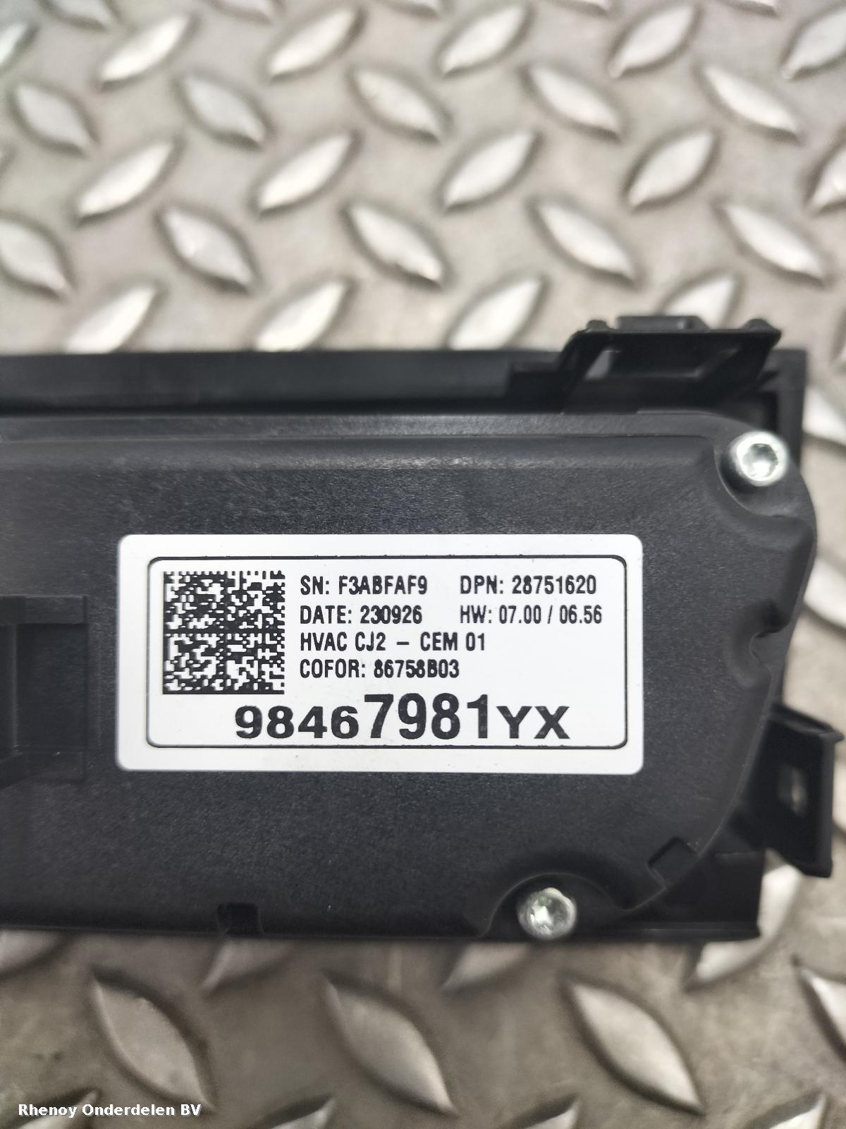 2023 OPEL / VAUXHALL GRANDLAND KACHEL BEDIENINGSPANEEL View Auto part KACHEL BEDIENINGSPANEEL OPEL / VAUXHALL GRANDLAND 2023