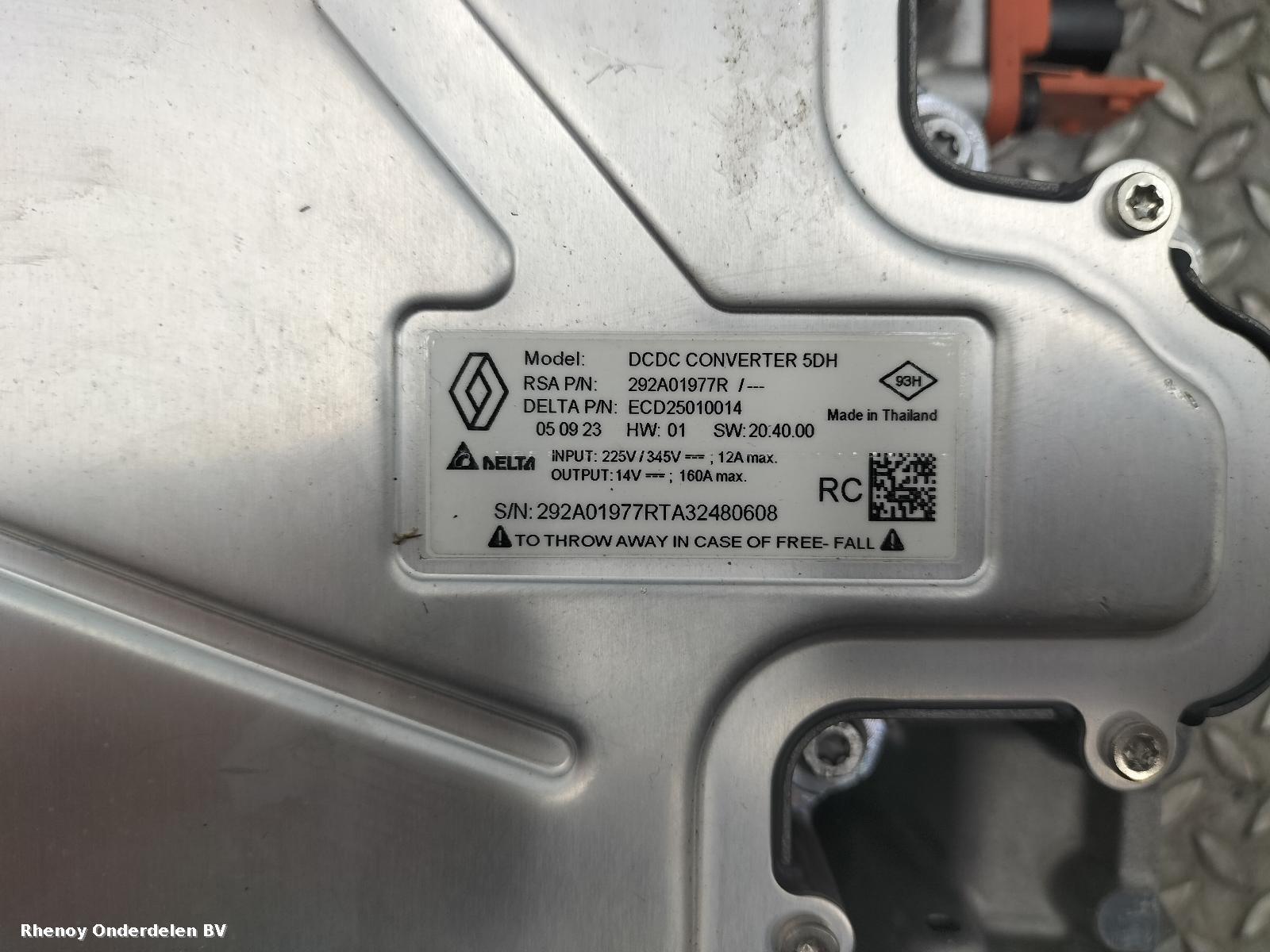 2024 RENAULT CLIO EV / HYBRIDE ELEKTRONISCHE OMVORMER View Auto part EV / HYBRIDE ELEKTRONISCHE OMVORMER RENAULT CLIO 2024
