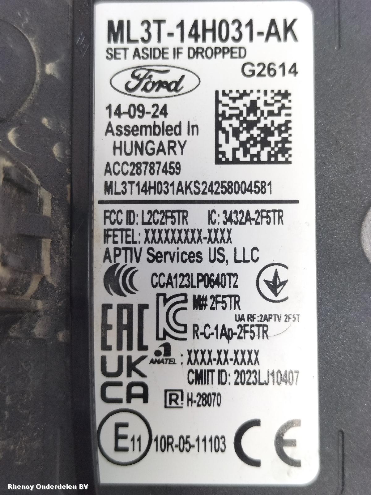 2024 FORD KUGA SENSOR RADAR View Auto part SENSOR RADAR FORD KUGA 2024