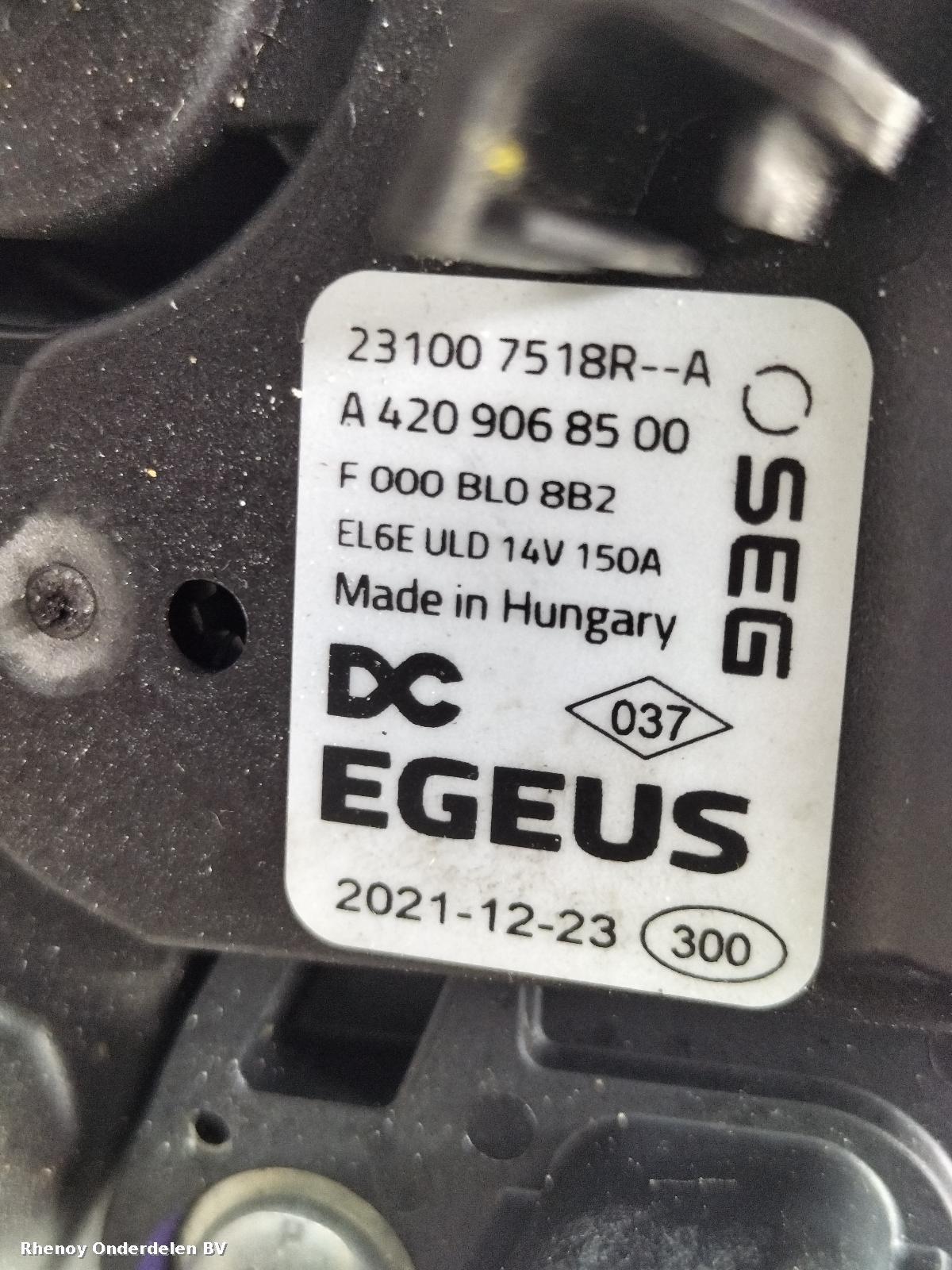 View Auto part DYNAMO RENAULT KANGOO 2022