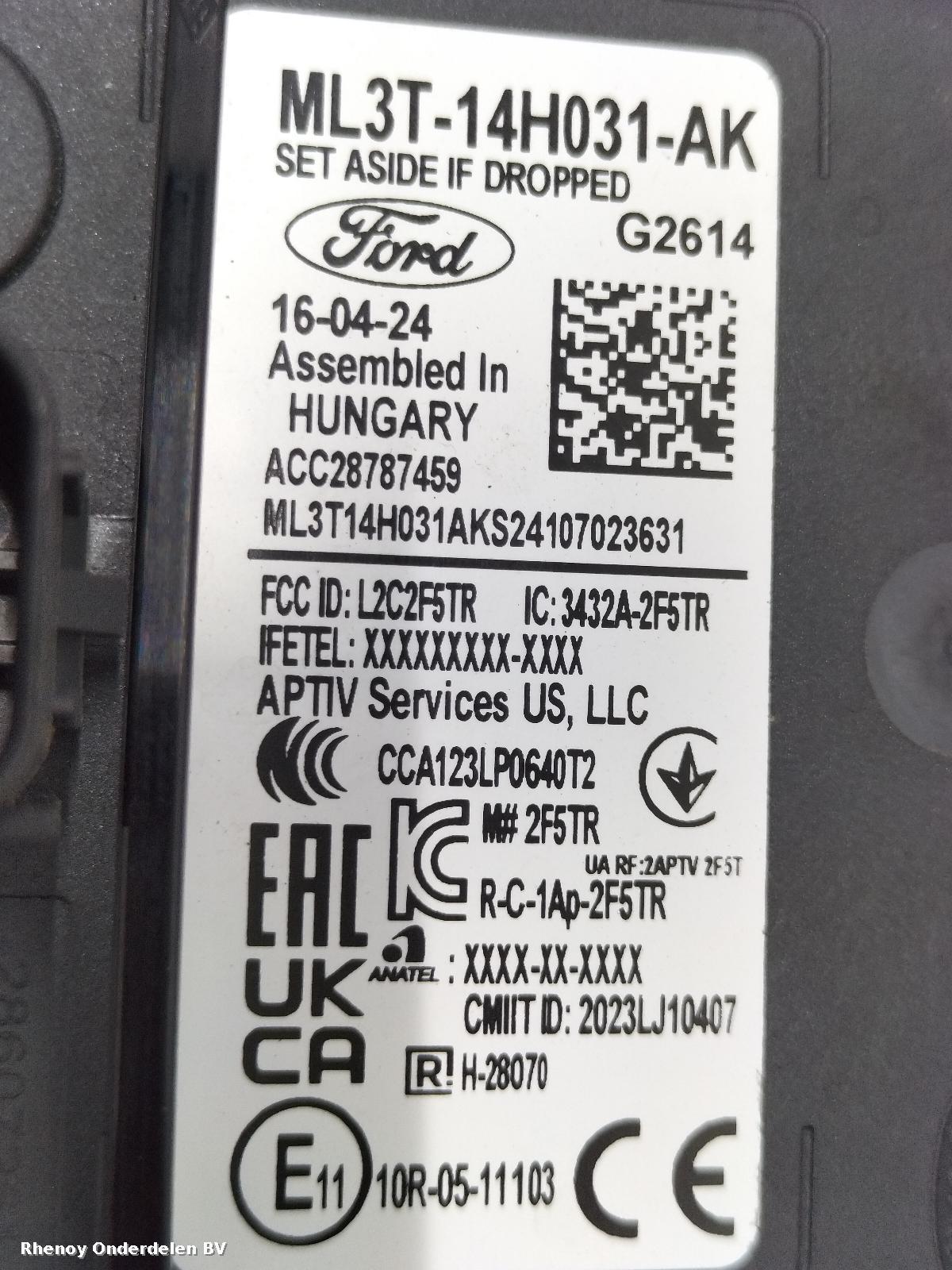 View Auto part SENSOR RADAR FORD TRANSIT CUSTOM 2024