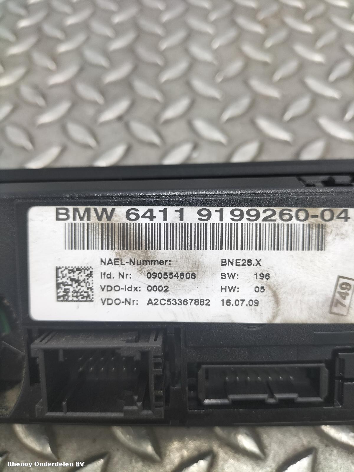 2009 BMW 3 SERIES KACHEL BEDIENINGSPANEEL View Auto part KACHEL BEDIENINGSPANEEL BMW 3 SERIES 2009
