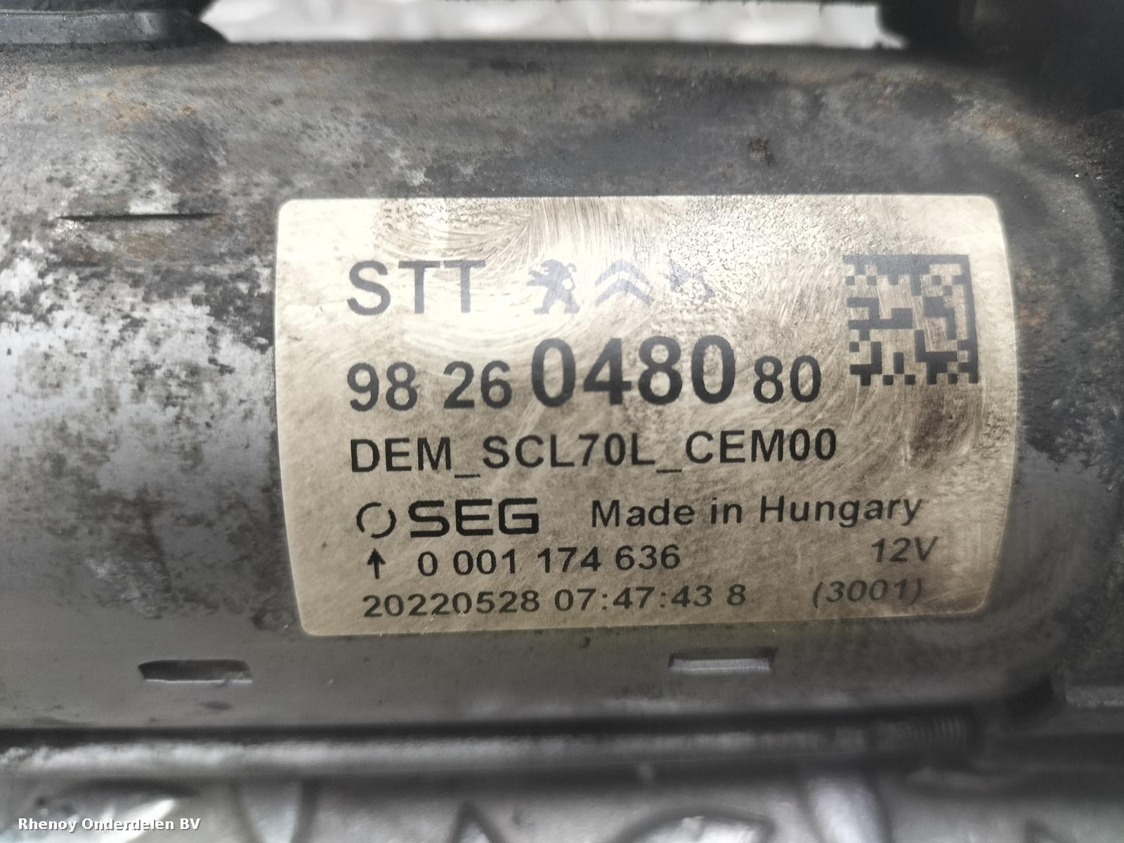 View Auto part STARTMOTOR CITROEN RELAY/JUMPER 2022