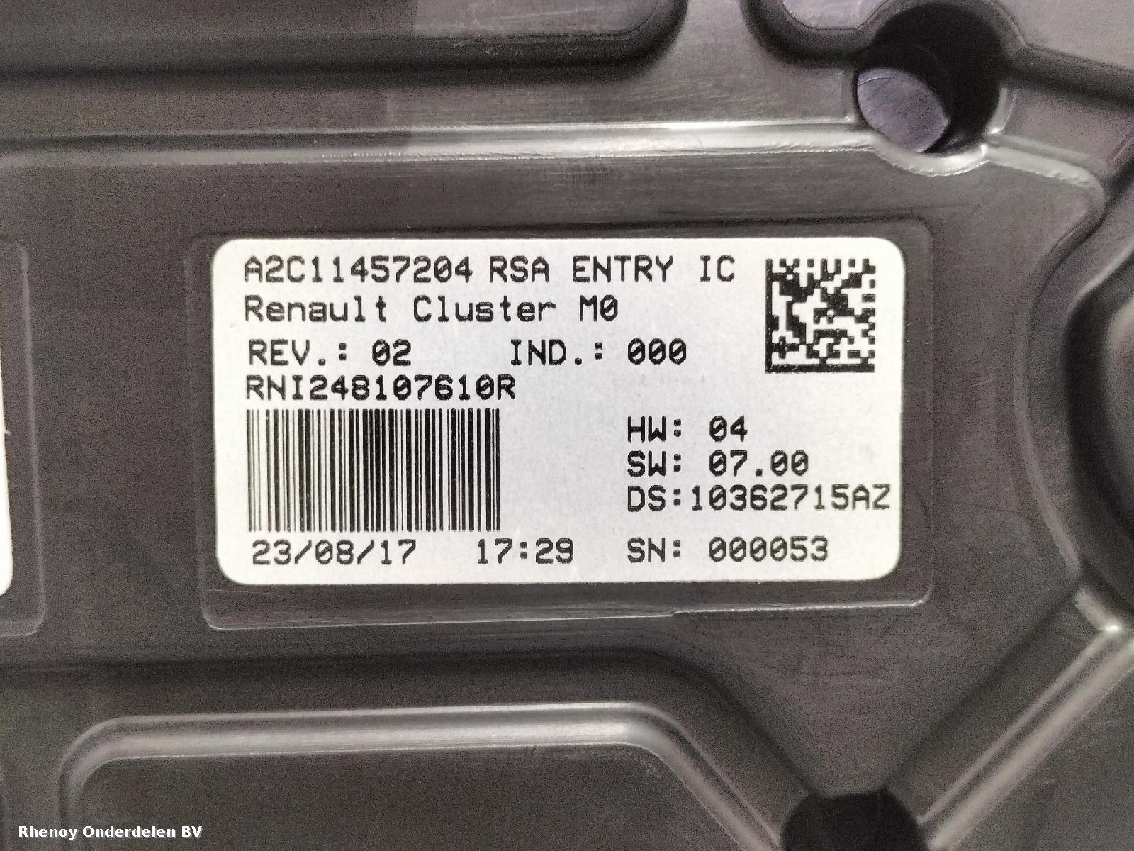 2018 DACIA DUSTER KLOKKENPANEEL View Auto part KLOKKENPANEEL DACIA DUSTER 2018