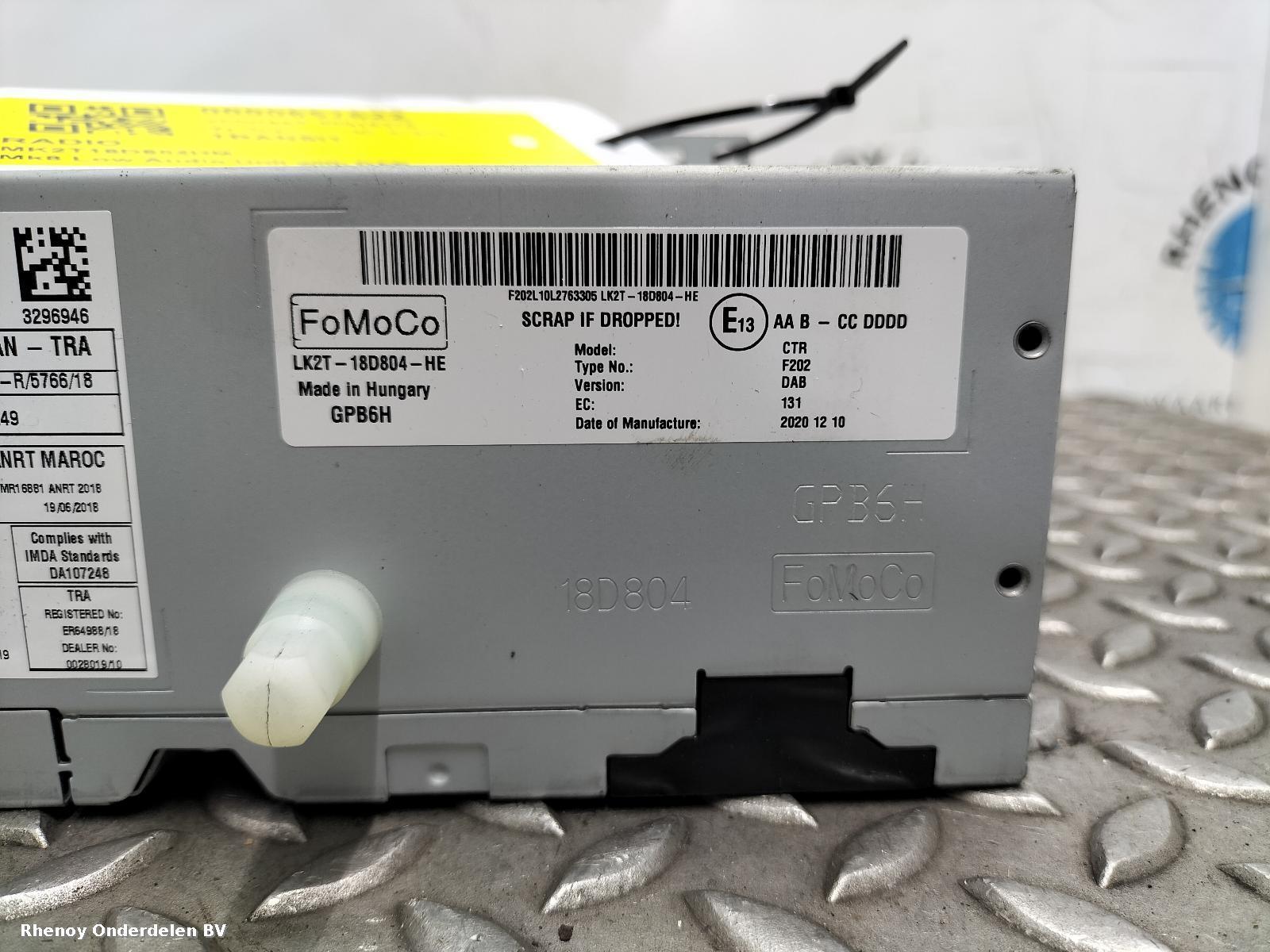 2021 FORD TRANSIT RADIO View Auto part RADIO FORD TRANSIT 2021
