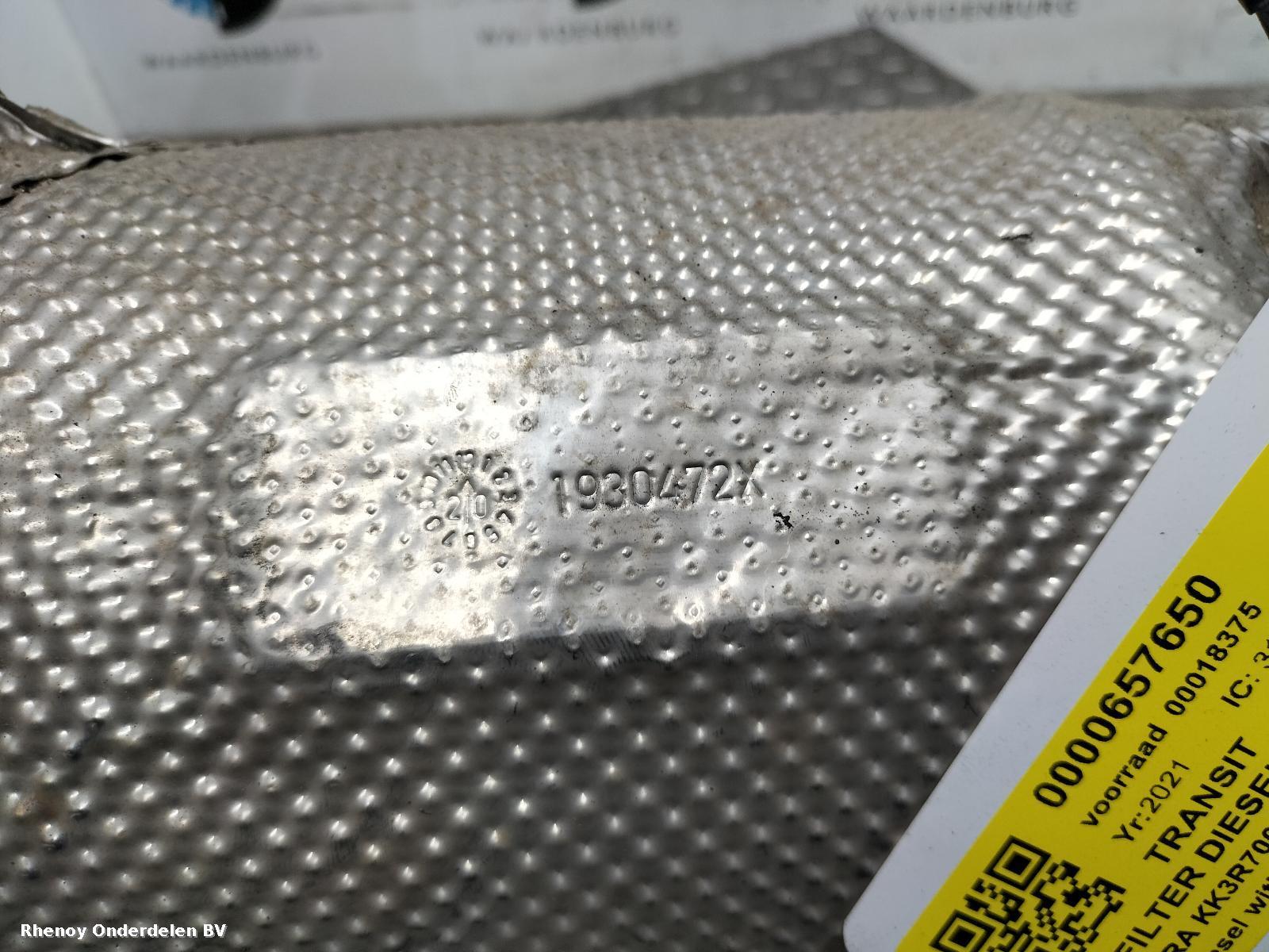 2021 FORD TRANSIT ROETFILTER DIESEL DPF View Auto part ROETFILTER DIESEL DPF FORD TRANSIT 2021