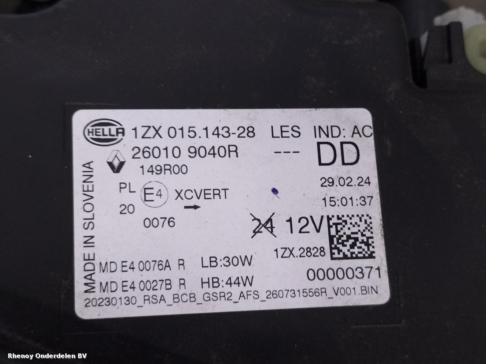 View Auto part VOORKOP COMPLEET RENAULT MEGANE E-TECH 2024