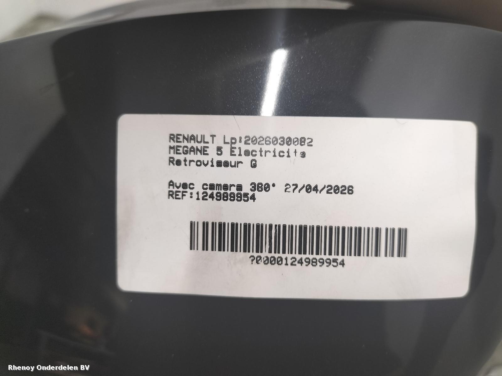 2024 RENAULT MEGANE E-TECH L Door Mirror View Auto part L Door Mirror RENAULT MEGANE E-TECH 2024