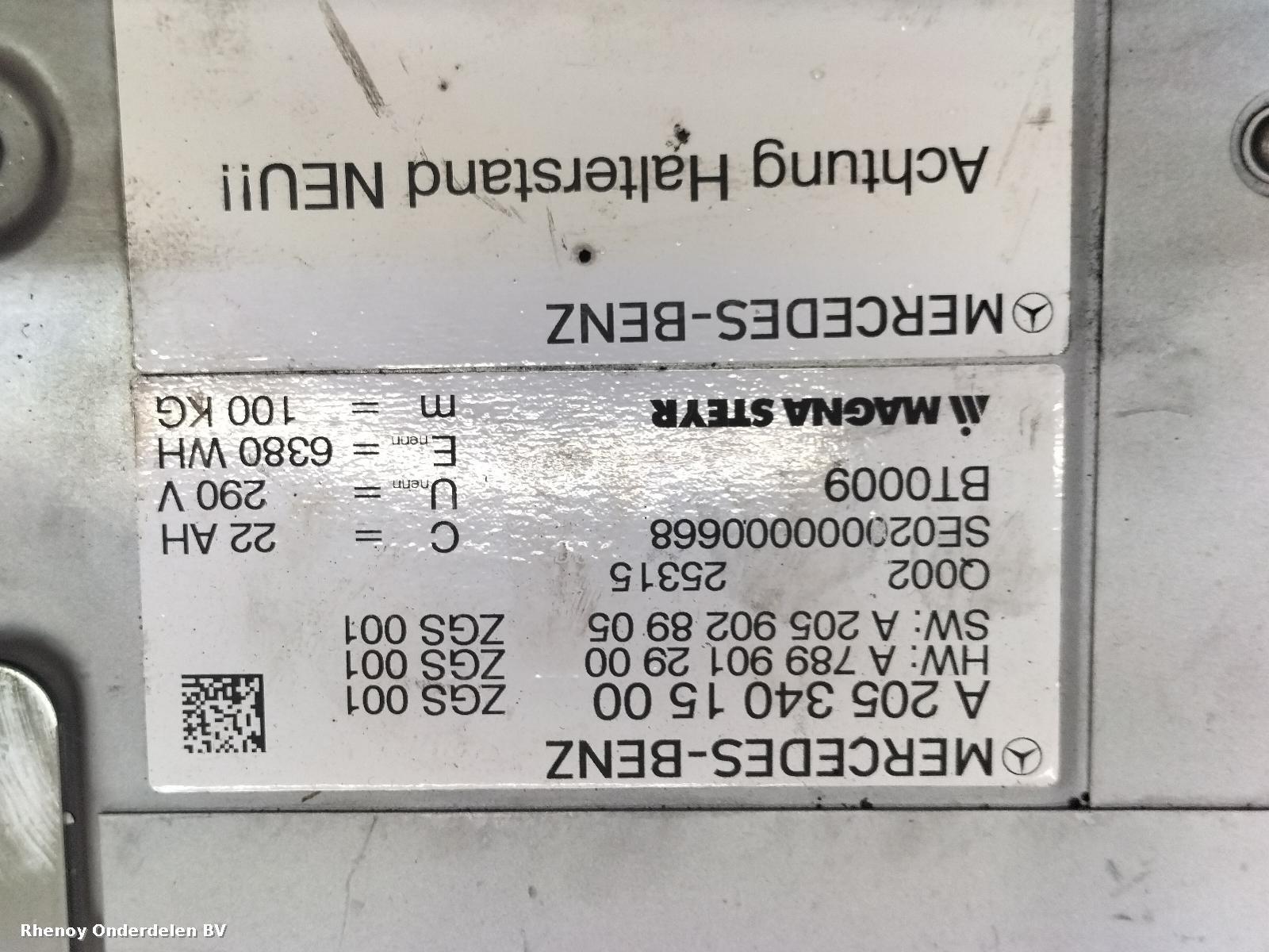 2015 MERCEDES C CLASS ACCU / BATTERIJ View Auto part ACCU / BATTERIJ MERCEDES C CLASS 2015