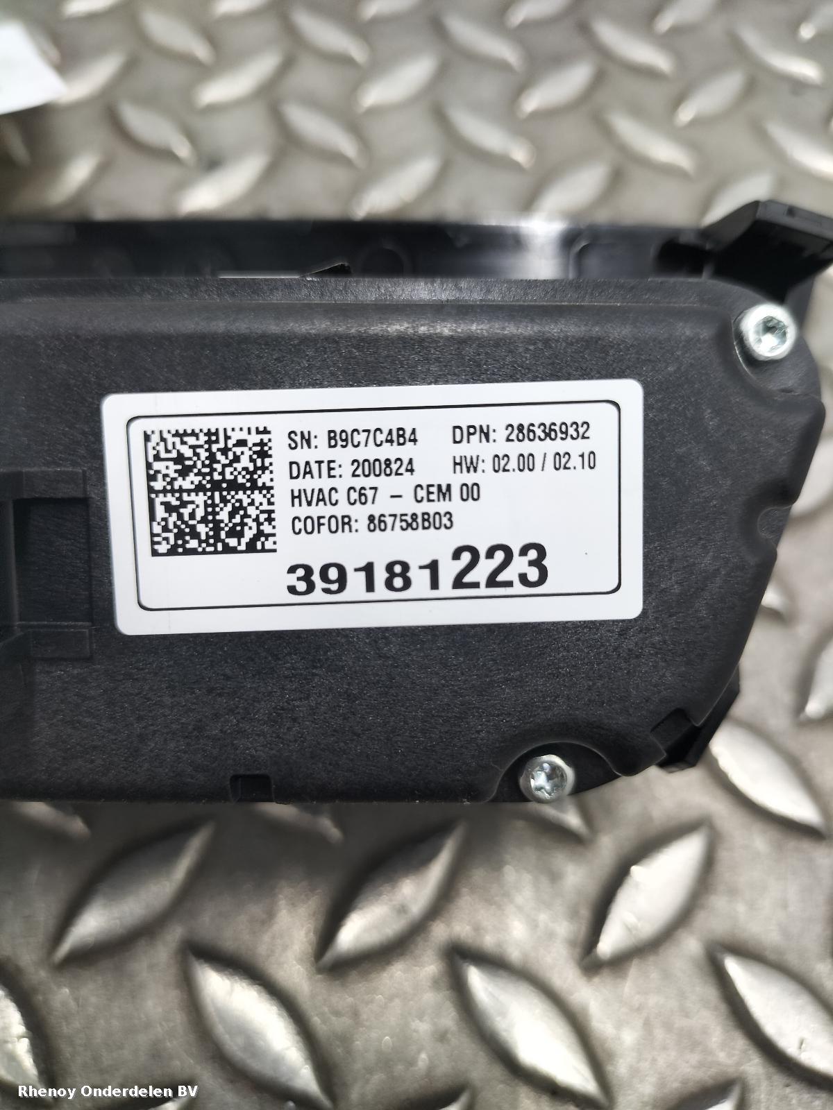 View Auto part KACHEL BEDIENINGSPANEEL OPEL / VAUXHALL CORSA 2020