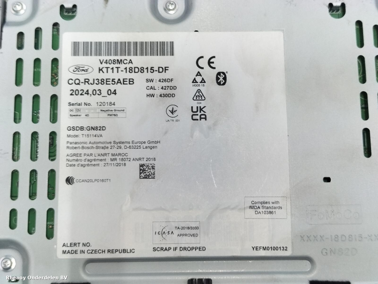 View Auto part RADIO FORD TRANSIT CONNECT 2024