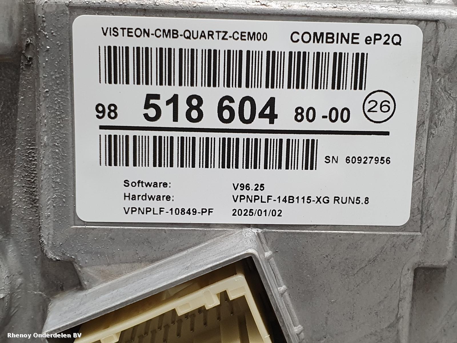 2025 PEUGEOT 208 KLOKKENPANEEL View Auto part KLOKKENPANEEL PEUGEOT 208 2025